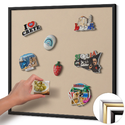 Quadro magnético com moldura preta Cor bege