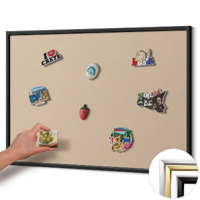 Quadro magnético com moldura preta Cor bege