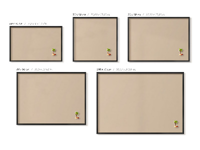 Quadro magnético com moldura preta Cor bege