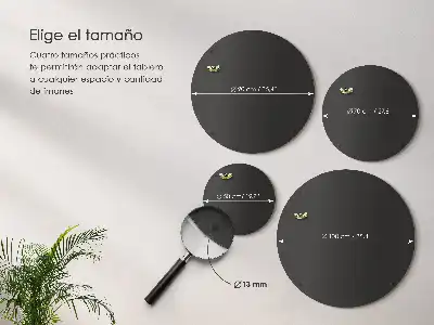 Quadro magnético para ímanes de férias redondo de cor preta