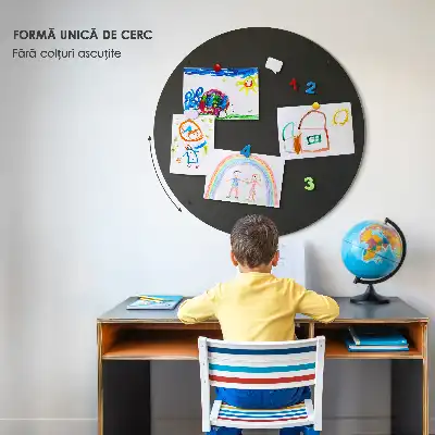 Quadro magnético para ímanes de férias redondo de cor preta