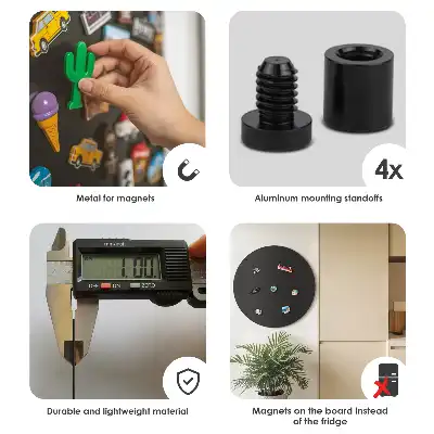 Quadro magnético para ímanes de férias redondo de cor preta