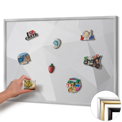 Quadro magnético com moldura prateada Fundo geométrico 3D