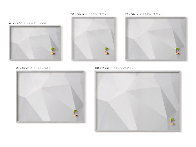 Quadro magnético com moldura prateada Fundo geométrico 3D