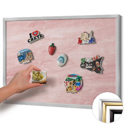 Quadro magnético com moldura prateada Textura de rocha pastel