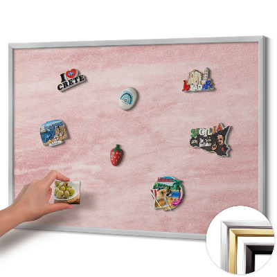 Quadro magnético com moldura prateada Textura de rocha pastel