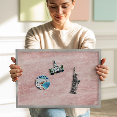 Quadro magnético com moldura prateada Textura de rocha pastel