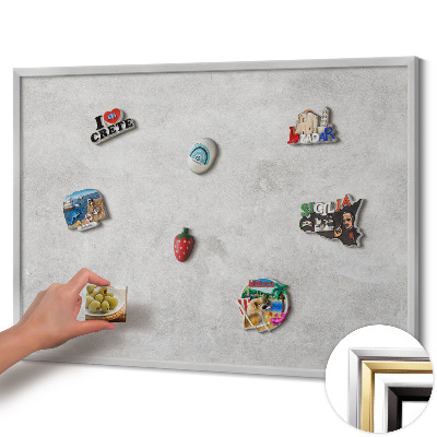 Quadro magnético com moldura prateada Textura de parede de concreto