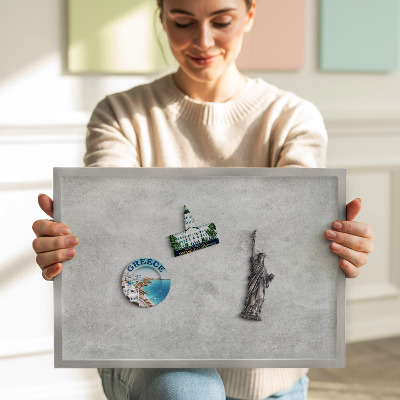 Quadro magnético com moldura prateada Textura de parede de concreto