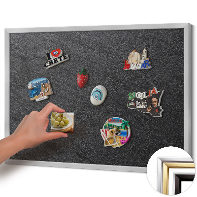 Quadro magnético com moldura prateada Textura de parede de pedra