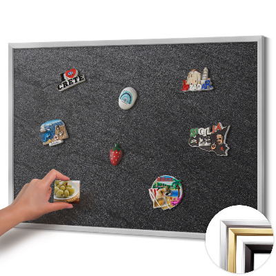 Quadro magnético com moldura prateada Textura de parede de pedra