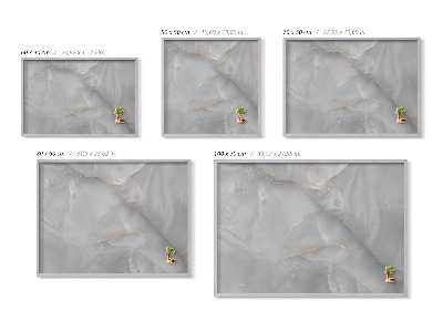 Quadro magnético com moldura prateada Mármore decorativo elegante