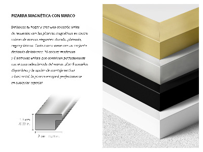 Quadro magnético com moldura prateada Cor verde-oliva clara