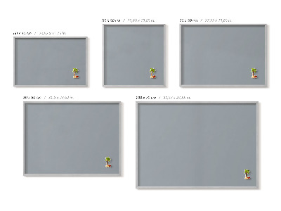 Quadro magnético com moldura prateada Cor cinza