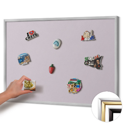 Quadro magnético com moldura prateada Cor lilás