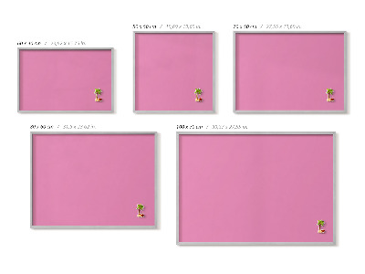 Quadro magnético com moldura prateada Cor rosa