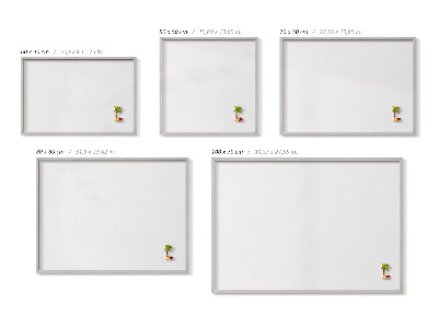 Quadro magnético com moldura prateada Cor branca