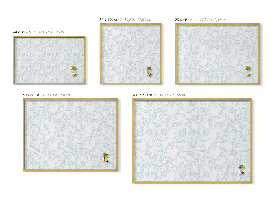 Quadro magnético com moldura dourada Padrão de folha regular