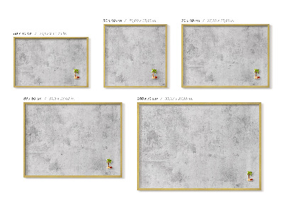 Quadro magnético com moldura dourada Textura de concreto desgastada