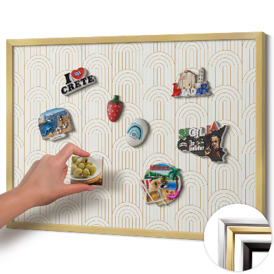 Quadro magnético com moldura dourada Arcos regulares lineares