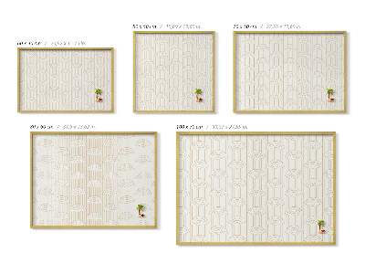 Quadro magnético com moldura dourada Arcos regulares lineares