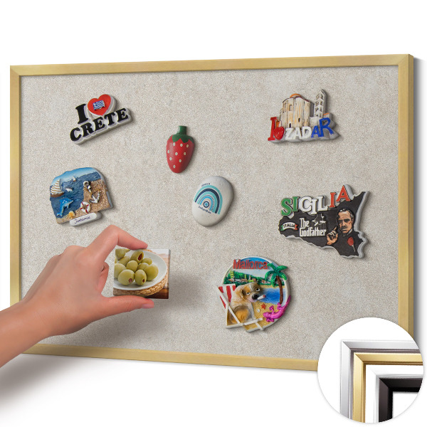 Quadro magnético com moldura dourada Textura sutil de arenito