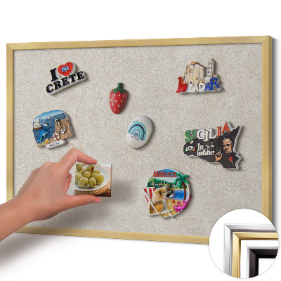 Quadro magnético com moldura dourada Textura sutil de arenito