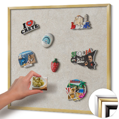 Quadro magnético com moldura dourada Textura sutil de arenito