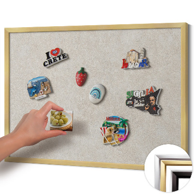 Quadro magnético com moldura dourada Textura sutil de arenito