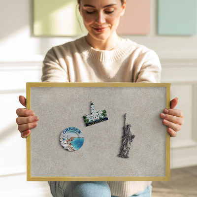 Quadro magnético com moldura dourada Textura sutil de arenito