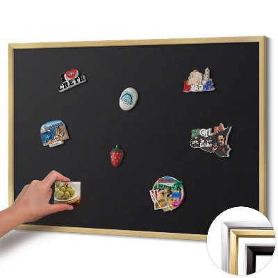 Quadro magnético com moldura dourada Cor preta