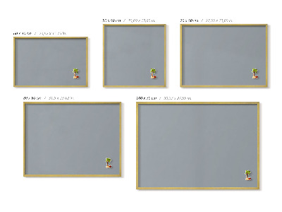Quadro magnético com moldura dourada Cor cinza