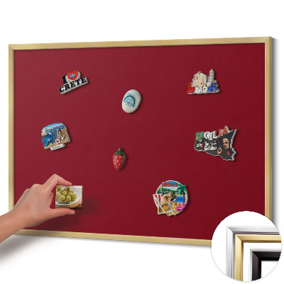 Quadro magnético com moldura dourada Cor bordô