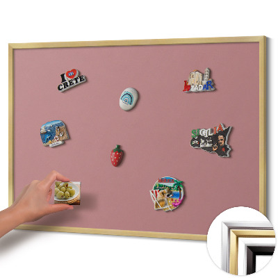 Quadro magnético com moldura dourada Cor rosa pastel