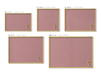 Quadro magnético com moldura dourada Cor rosa pastel