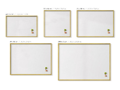 Quadro magnético com moldura dourada Cor branca