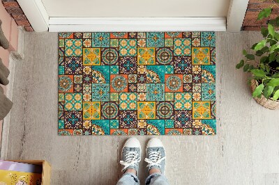 Tapete capacho Padrões geométricos coloridos