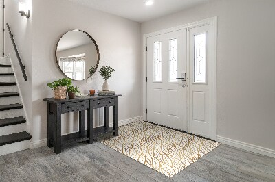 Tapete de entrada Padrão de folhas douradas