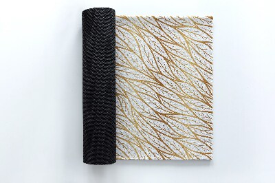 Tapete de entrada Padrão de folhas douradas