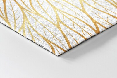 Tapete de entrada Padrão de folhas douradas