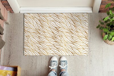 Tapete de entrada Padrão de folhas douradas