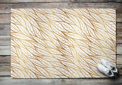 Tapete de entrada Padrão de folhas douradas