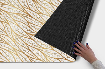 Tapete de entrada Padrão de folhas douradas