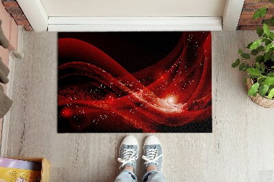 Tapete capacho Abstração vermelha