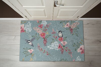 Tapete de entrada Pássaros Flores