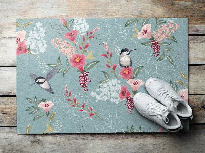 Tapete de entrada Pássaros Flores