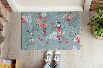 Tapete de entrada Pássaros Flores