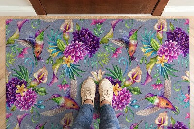 Tapete de entrada Flores Pássaros