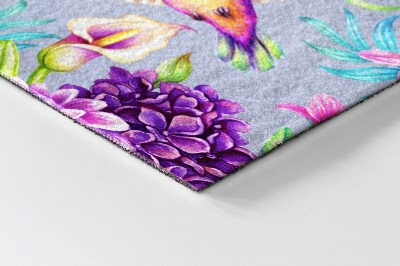 Tapete de entrada Flores Pássaros