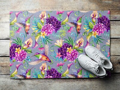 Tapete de entrada Flores Pássaros